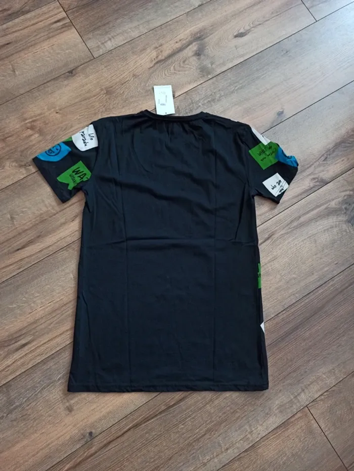 Tee shirt noir homme manches courtes M - photo numéro 4