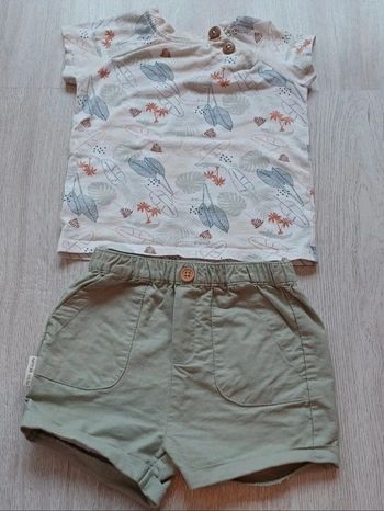Ensemble short t-shirt Petit Béguin 9 mois très bon état 
