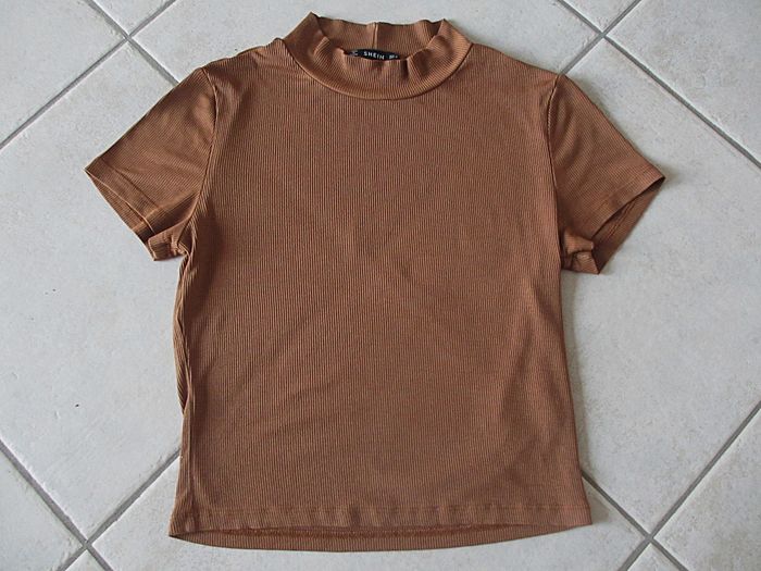 T-shirt manches courtes femme camel - Taille M