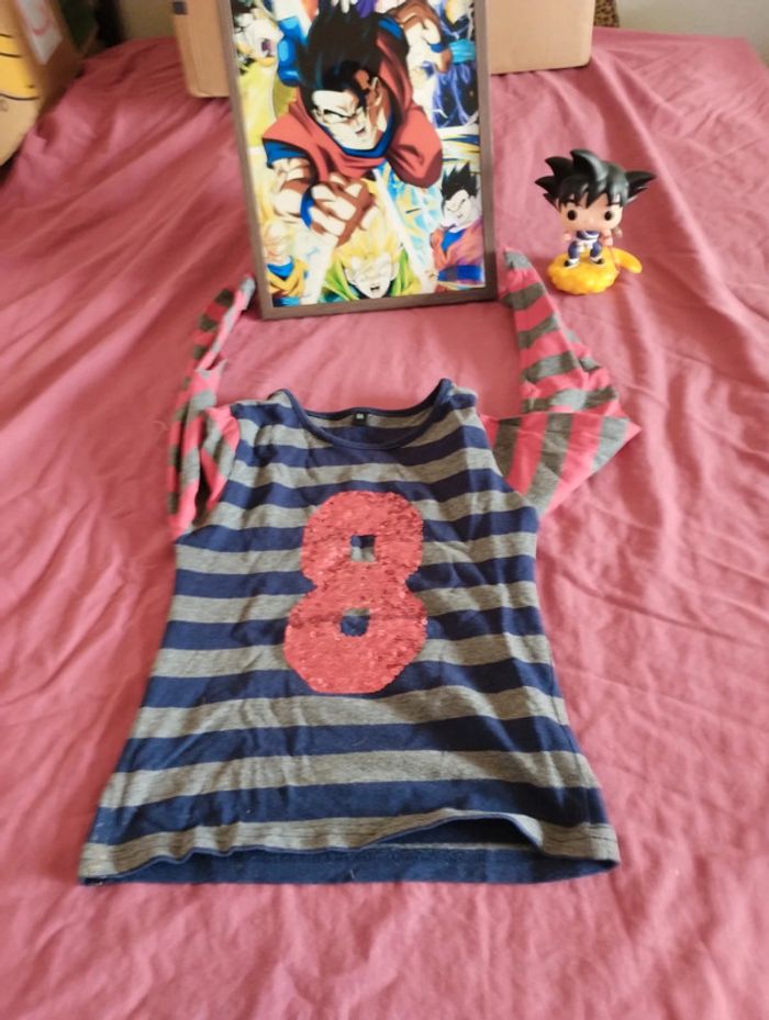 Tee shirt manches longues numéro 8 sequin - photo numéro 4