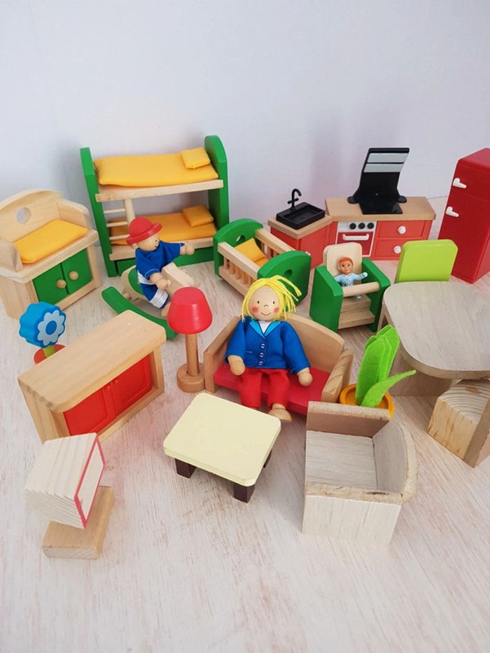 Salon Melissa&Doug, chambre d'enfants et mobilier en bois pour maison de poupée - photo numéro 17