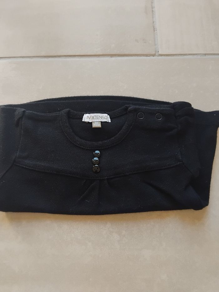 T shirt manches longues noir bébé fille 9 mois - photo numéro 6