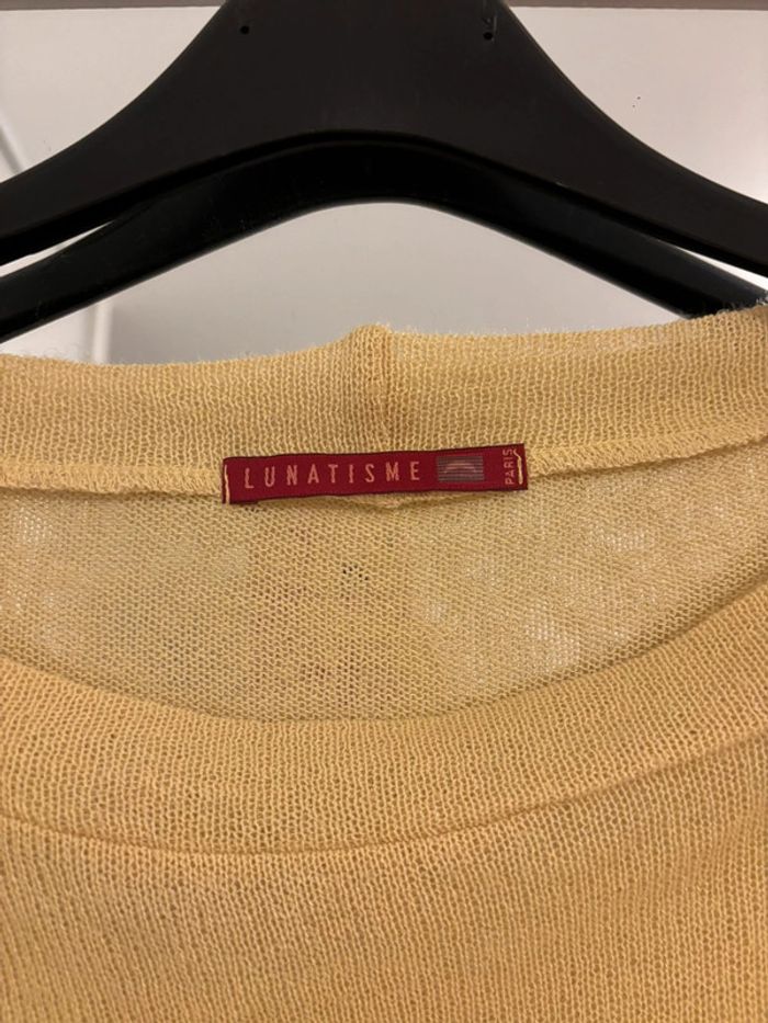 Pull ajouré jaune clair Lunatisme – look original - photo numéro 4