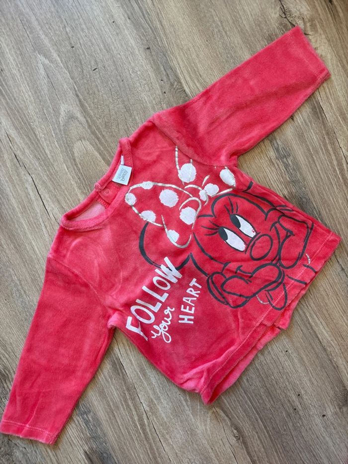 Pyjama 2 pièces rose Minnie Disney 12 mois - photo numéro 2
