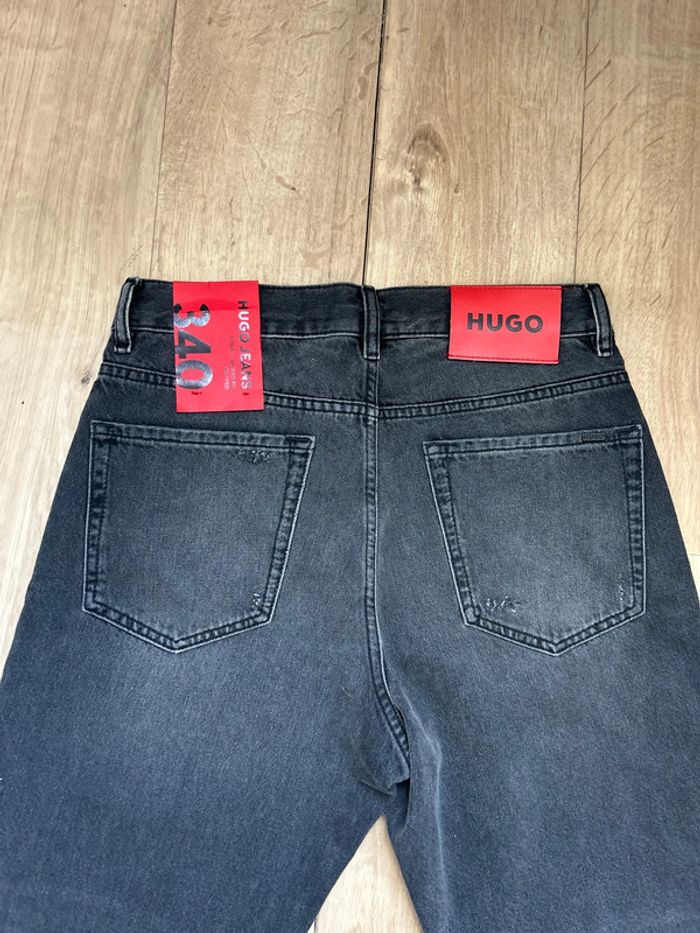 Jeans gris foncé Hugo loose tapered fit cropped W29 L32 - photo numéro 5