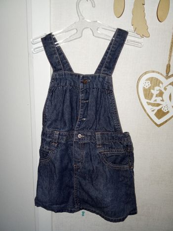 Robe salopette en jean bébé fille obaibi 18 mois