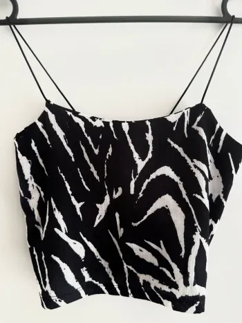 Top à bretelles motif zèbre