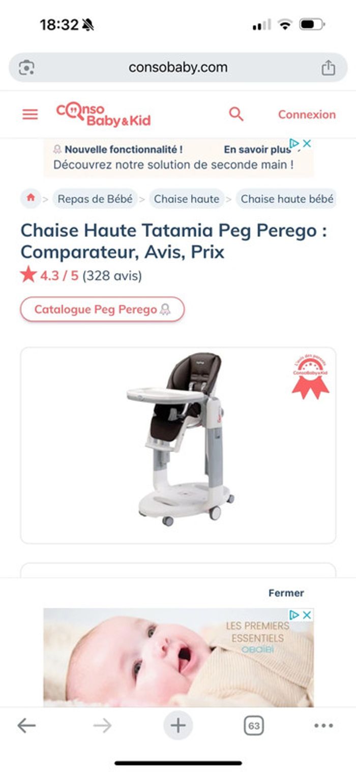 Haute balancelle transat Tatamia 3en1Peg Perego - photo numéro 12