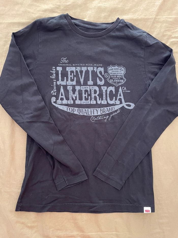 T-shirt Levi's noir manches longues 12 ans