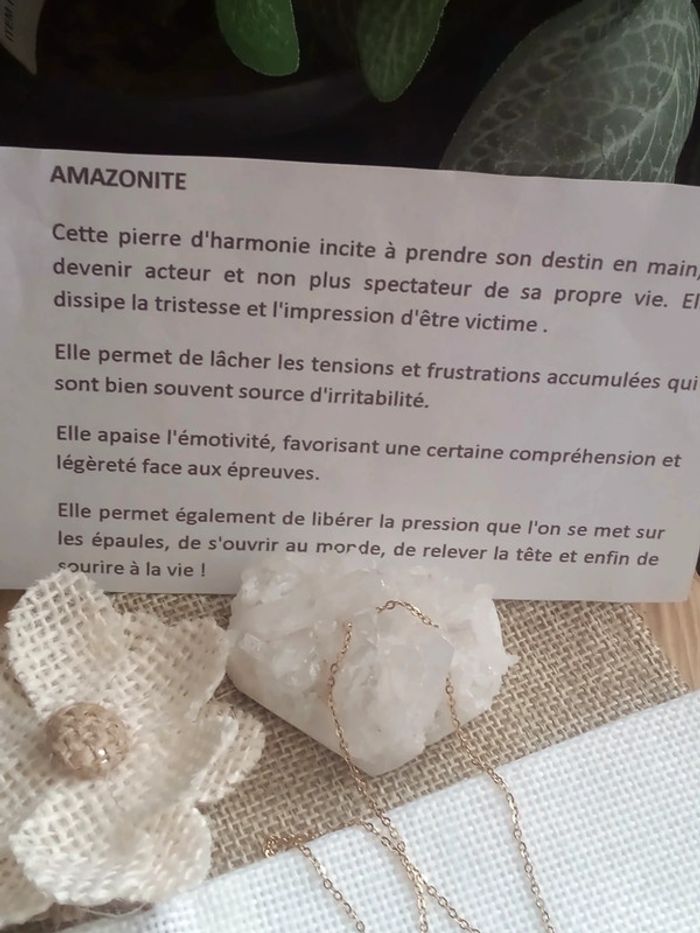 Collier pierre d'amazonite réversible naturelle - photo numéro 7