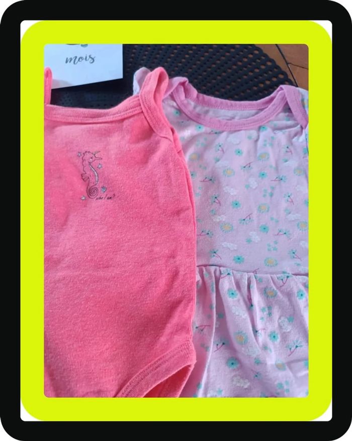 Lot 4 bodies bretelle 3 mois - photo numéro 3