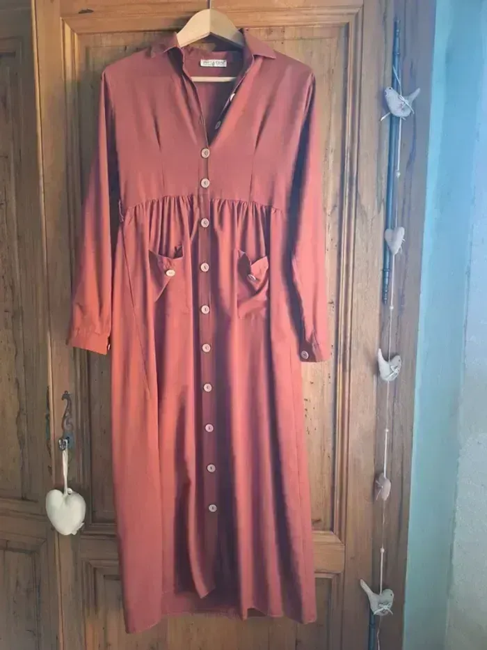 Robe couleur rouille/terracota Por La cara - photo numéro 2