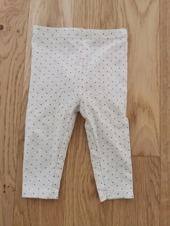 Legging beige à pois noir 6 mois