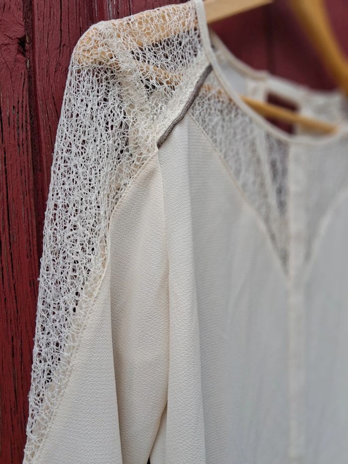 Blouse manches longues crème An’ge taille M - photo numéro 3