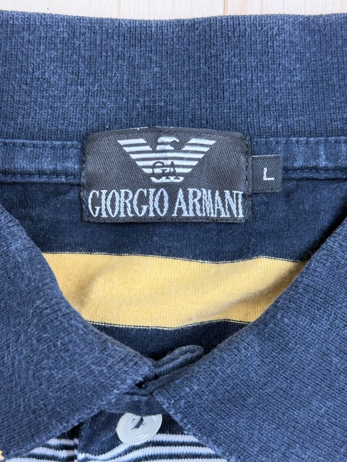 Polo Vintage Coton Rayé Armani Y2K Indie Sleaze L - photo numéro 4