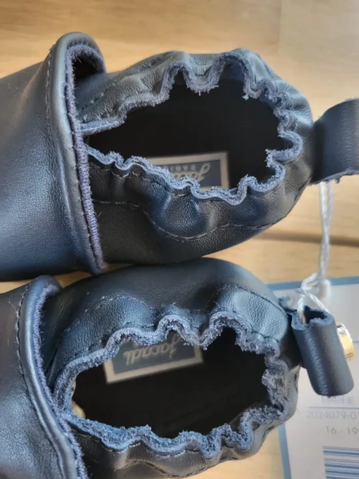 Chaussons semelle souple Jacadi 17 marine en cuir - photo numéro 2