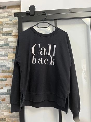 Pull Sweat noir écriture Call Back Bershka