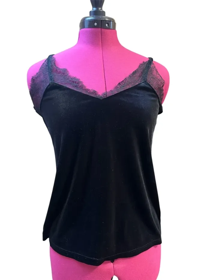 Débardeur velours dentelle etam taille M