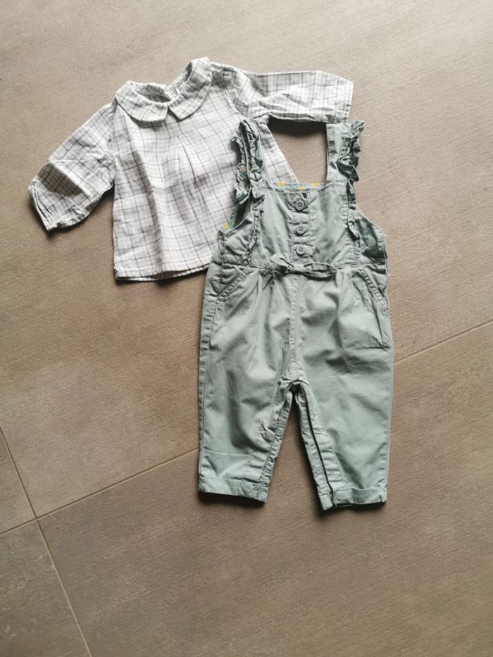 Ensemble salopette+haut manches longues 3mois
