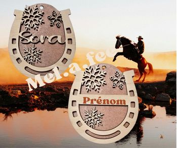 Boule de noel cheval avec nom