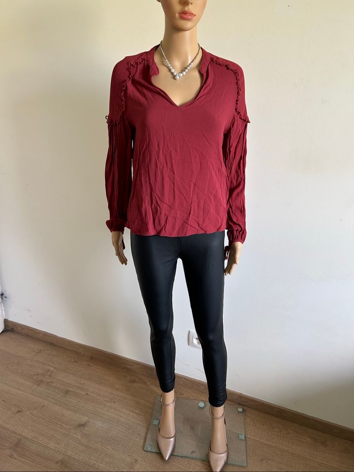 Blouse bordeaux à manches longues Pepe Jeans taille S jamais portée - photo numéro 3