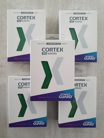 Lot de 5 paquets de 100 sleeves Ultimate Guard Cortex Vert