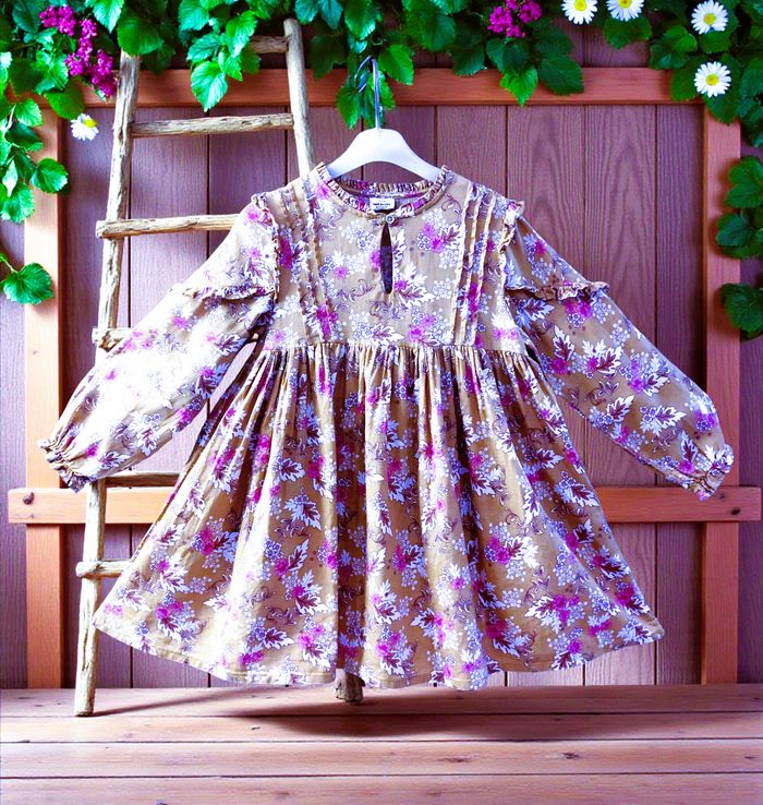 TAO - ROBE FILLE IMPRIMÉ FLEURS DÉTAILS PETITS VOLANTS & TEINTES LUMINEUSES 6A