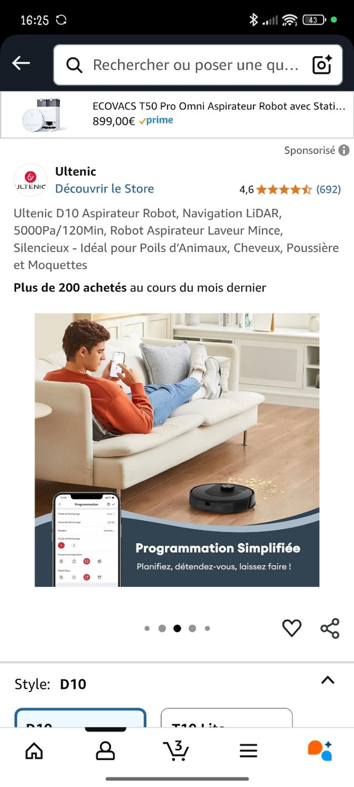 Aspirateur ultenic D10 x2 - photo numéro 4