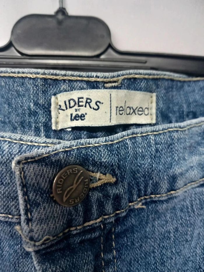 Jeans taille haute Lee vintage bleu foncé en coton - photo numéro 4