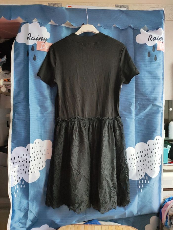 Robe manches courtes en dentelle Noire unie - photo numéro 2