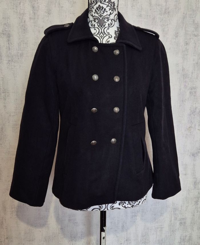 Caban court noir Pablo Gérard Darel en laine vierge Taille 38 M