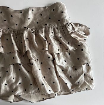 Jupe satinée beige à pois noirs – Monoprix – Taille S