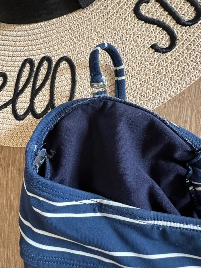 Maillot de bain Tommy Hilfiger bleu et blanc taille 36 - photo numéro 4