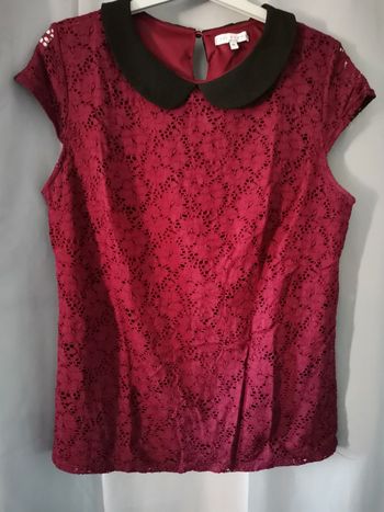 T shirt dentelle bordeaux