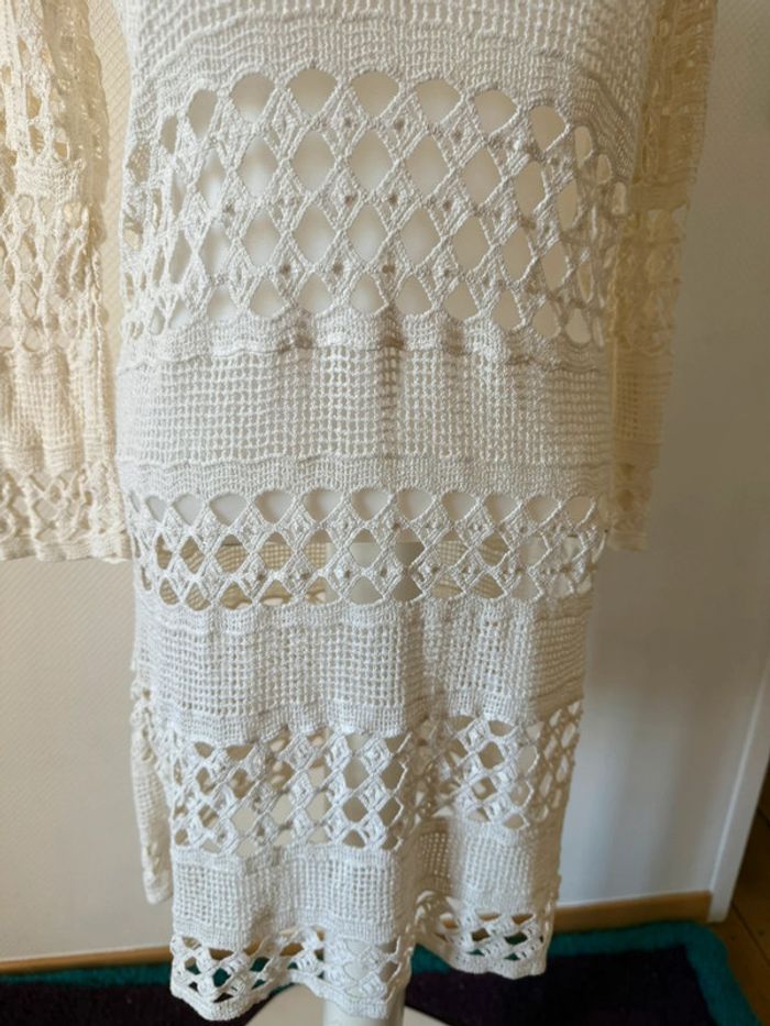 Robe de plage beige neuve en crochet taille M springfield - photo numéro 4