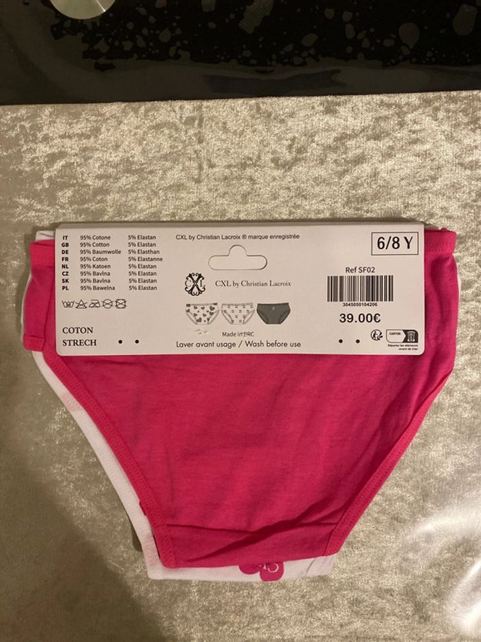 Christian Lacroix Lot de 3 culottes fille taille 6/8 ans - photo numéro 2