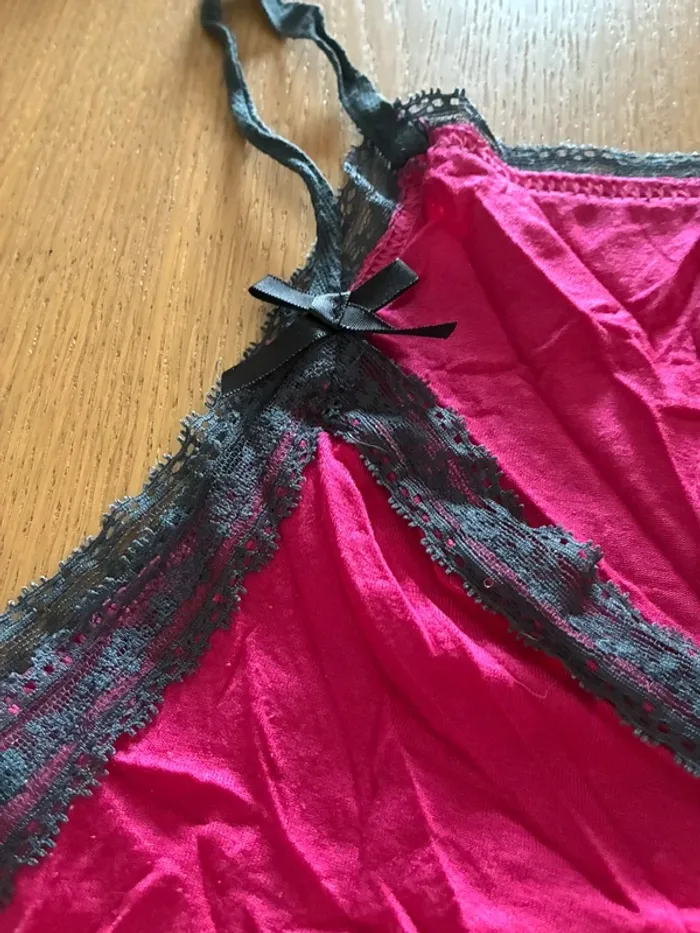 Haut de pyjama undiz rose et noir - photo numéro 2