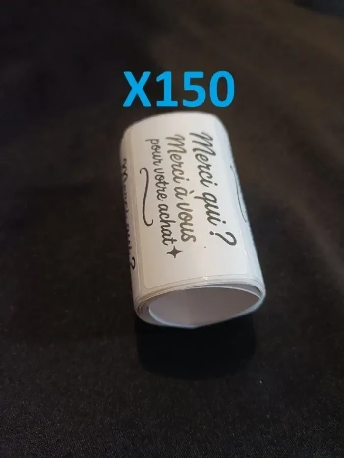 Lot 150 stickers “Merci qui ? Merci à vous pour votre achat” 60×30 mm - photo numéro 3