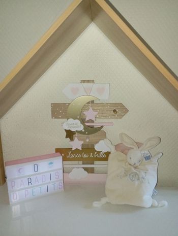 Doudou lapinou 4 noeuds crème