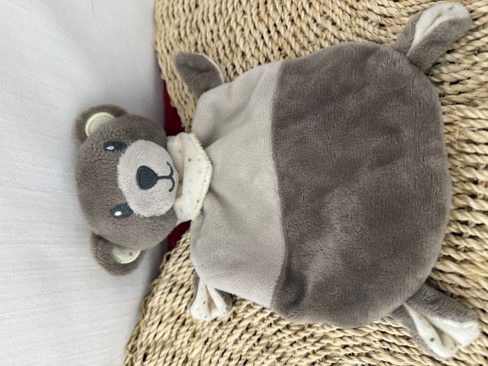 Doudou plat ours marron blanc pois ITM ALIMENTAIRE - photo numéro 1