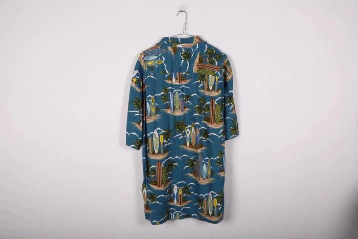 Chemise Hawaïenne vintage 90's en coton motif palmiers et îles Made in USA (#250024) - photo numéro 7
