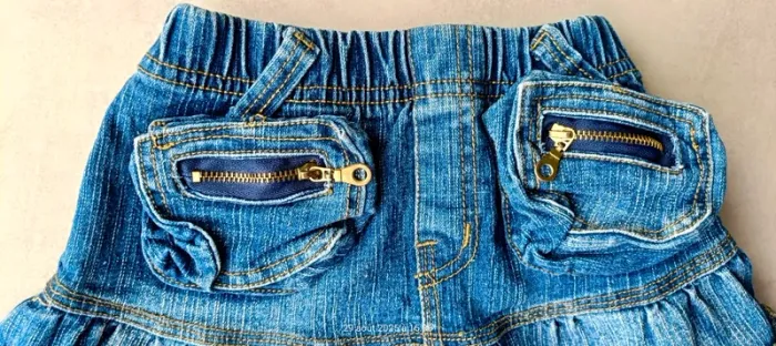 Jupe courte en jeans fille - 4 ans - photo numéro 4