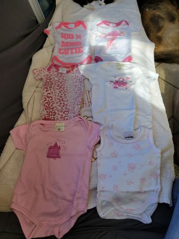 Lot de 6 bodies manches courtes 3 mois fille