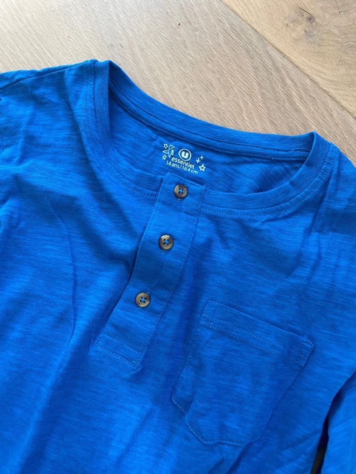 T-shirt ML bleu - U essentiel - 14ans - photo numéro 3