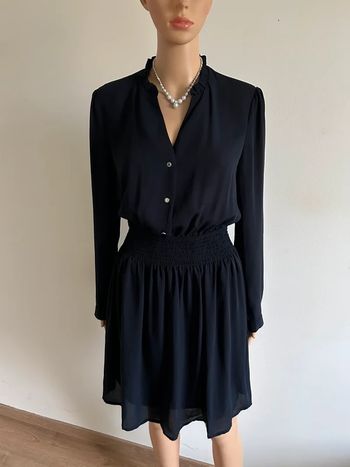Robe bleue marine à manches longues Morgan taille 40 état satisfaisant (avec défaut)