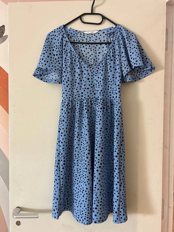 Robe bleue à pois noir taille 32