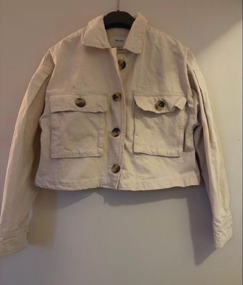 Veste en jean beige BERSHKA