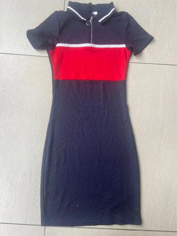 Robe polo bicolore avec zip