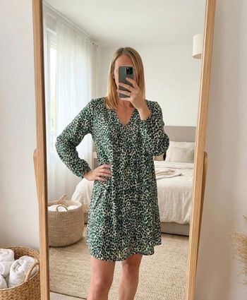 Robe Vero Moda imprimée vert & écru
