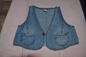 Gilet sans manche jean 6/7 ans fille